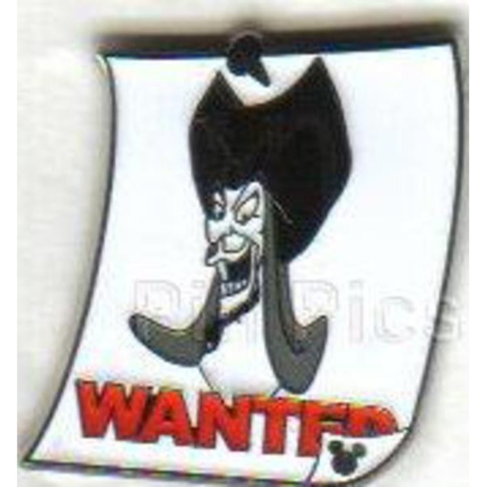 Vintage Disney Pin Aladdin Jafar Wanted‎ Poster Hidden Mickey 2005 lanyard 37452
